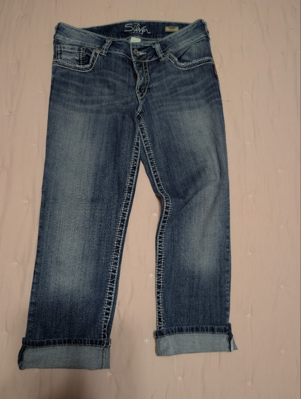 Silver Jeans Medium Blue Capri Denim